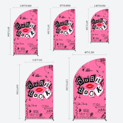 Lofaris Pink Mean Girls Burn Book Birthday Half Moon Arch Backdrop