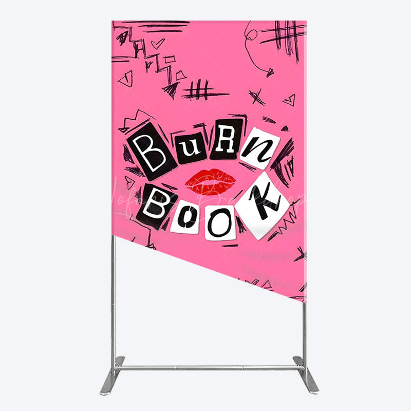 Lofaris Pink Mean Girls Burn Book Birthday Rectangle Backdrop