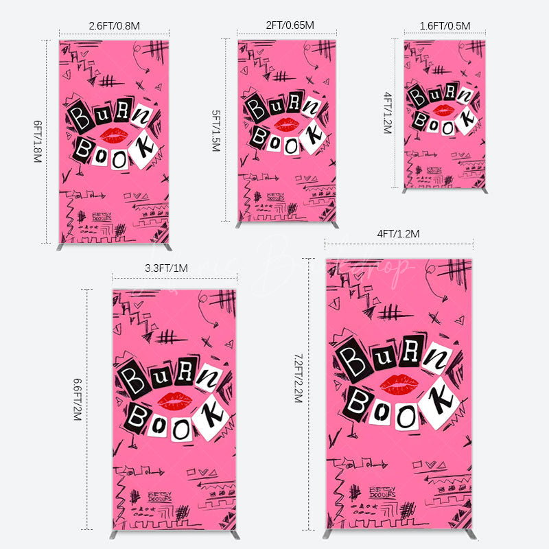 Lofaris Pink Mean Girls Burn Book Birthday Rectangle Backdrop