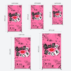 Lofaris Pink Mean Girls Burn Book Birthday Rectangle Backdrop
