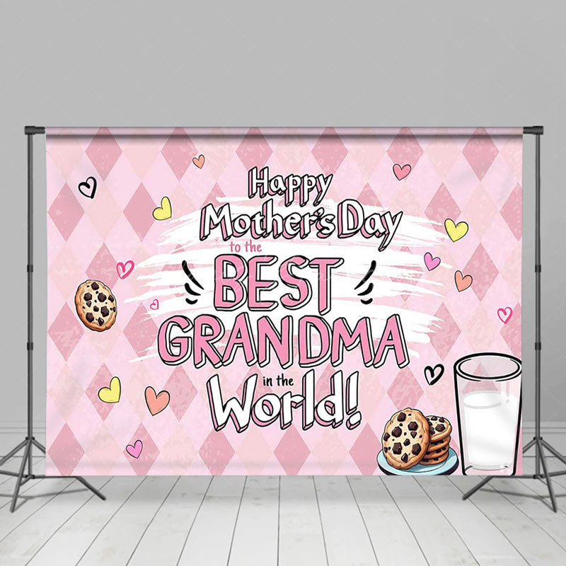 Lofaris Pink Milk Cookie Best Grandma Mothers Day Backdrop