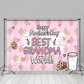 Lofaris Pink Milk Cookie Best Grandma Mothers Day Backdrop