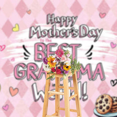 Lofaris Pink Milk Cookie Best Grandma Mothers Day Backdrop