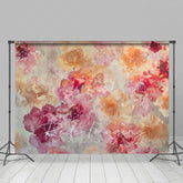 Lofaris Pink Orange Abstract Floral Pattern Photo Backdrop