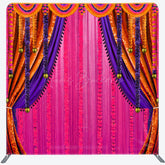 Lofaris Pink Orange Curtain Dance Party Pillow Case Backdrop