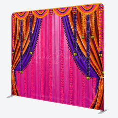 Lofaris Pink Orange Curtain Dance Party Pillow Case Backdrop