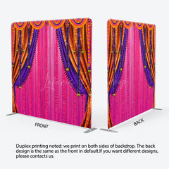 Lofaris Pink Orange Curtain Dance Party Pillow Case Backdrop