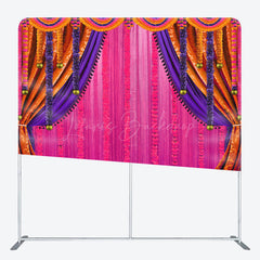 Lofaris Pink Orange Curtain Dance Party Pillow Case Backdrop