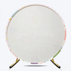 Lofaris Pink Princess 1st Birthday Round Backdrop Fairytale Castle Carriage Prop