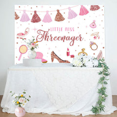Lofaris Pink Princess Dress Little Miss Threenager Backdrop