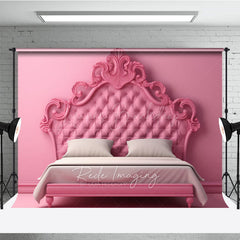 Lofaris Pink Princess Headboard Photography Backdrop Ornate Rococo Tufted Bed Fairytale Bedroom Studio Photo Prop