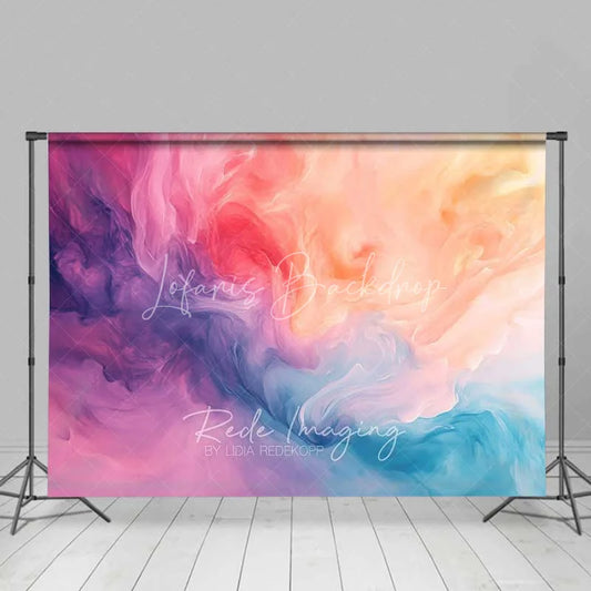 Lofaris Pink Purple and Blue Abstract Flowing Watercolor Backdrop Artistic Photography Background for Portrait