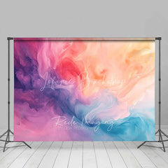 Lofaris Pink Purple and Blue Abstract Flowing Watercolor Backdrop Artistic Photography Background for Portrait