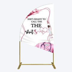 Lofaris Pink Ready To Call The Shots Nurse Grad Half Moon Arch Backdrop