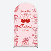 Lofaris Pink Red Cake Cherry On Top Bridal Shower Arch Backdrop