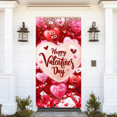 Lofaris Pink Red Hearts Balloon Valentines Day Door Cover