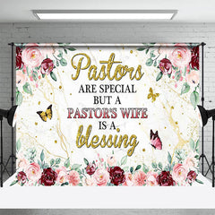 Lofaris Pink Red Rose Leaf Pastors Wife Appreciation Backdrop