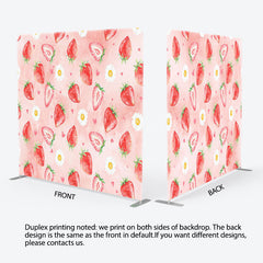Lofaris Pink Red Strawberry Daisy Fruit Pillow Cover Backdrop