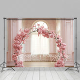 Lofaris Pink Rose Arch Romantic Palace Wedding Photo Backdrop