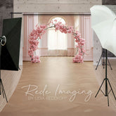 Lofaris Pink Rose Arch Romantic Palace Wedding Sweep Backdrop