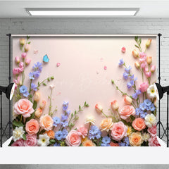 Lofaris Pink Rose Blooming Spring Vibe Photo Backdrop