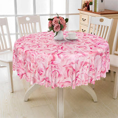 Lofaris Pink Rose Flower Round Tablecloth Soft Pastel Floral Bloom Table Cover for Wedding