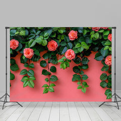 Lofaris Pink Rose Greenery Valentines Vibe Room Set Backdrop