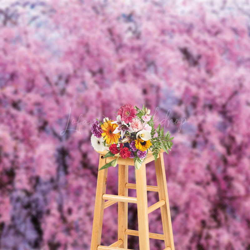 Lofaris Pink Sakura Forest Dense Blossoms Soft Warm Backdrop