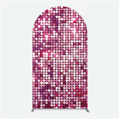 Lofaris Pink Sequin Arch Backdrop Magenta Glitter Texture Photography Background for Party