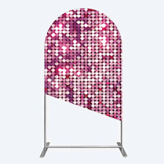 Lofaris Pink Sequin Arch Backdrop Magenta Glitter Texture Photography Background for Party