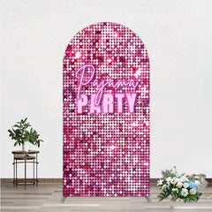 Lofaris Pink Sequin Pajama Party Arch Backdrop Glitter Girls Sleepover Photography Background