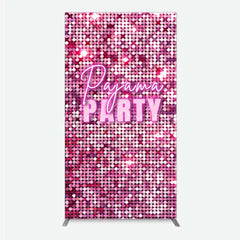 Lofaris Pink Sequin Pajama Party Rectangle Backdrop Glitter Girls Sleepover Photography Background