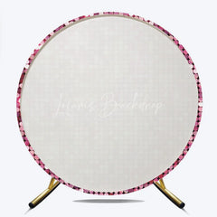 Lofaris Pink Sequin Round Backdrop Sparkle Glitz Photography Background for Wedding and Birthday