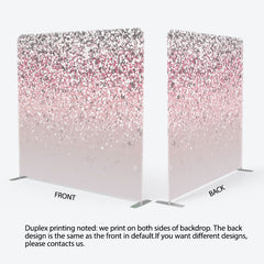 Lofaris Pink Silver Glitter Party Square Tension Backdrop