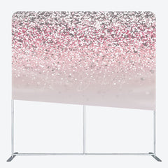 Lofaris Pink Silver Glitter Party Square Tension Backdrop