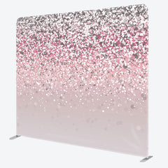 Lofaris Pink Silver Glitter Party Square Tension Backdrop