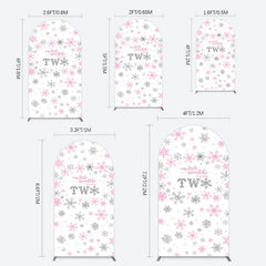Lofaris Pink Silver Snowflake 2nd Birthday Arch Backdrop