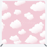 Lofaris Pink Sky Clouds Baby Shower Square Tension Backdrop