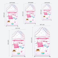 Lofaris Pink Sleepover Night Sweet Birthday Arch Backdrop