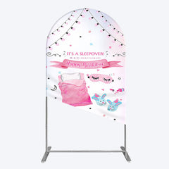 Lofaris Pink Sleepover Night Sweet Birthday Arch Backdrop
