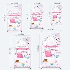 Lofaris Pink Sleepover Night Sweet Birthday Half Moon Arch Backdrop