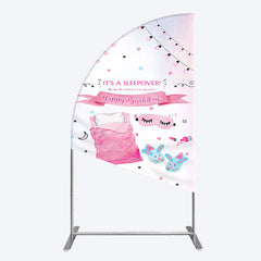 Lofaris Pink Sleepover Night Sweet Birthday Half Moon Arch Backdrop