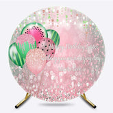 Lofaris Pink Sparkle Bokeh Melon Balloons Round Backdrop