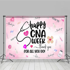 Lofaris Pink Stethoscope Happy Cna Week Thank You Backdrop