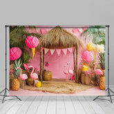 Lofaris Pink Summer Flamingos Sweet Photography Backdrop