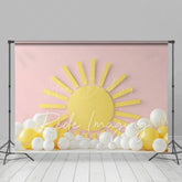 Lofaris Pink Sun Balloons Summer Cake Smash Photo Backdrop