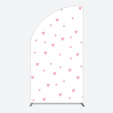 Lofaris Pink Sweet Heart Girls Birthday Half Moon Arch Backdrop