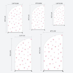 Lofaris Pink Sweet Heart Girls Birthday Half Moon Arch Backdrop