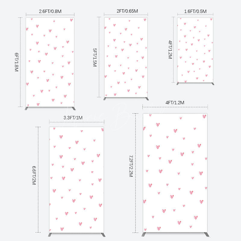 Lofaris Pink Sweet Heart Girls Birthday Rectangle Backdrop