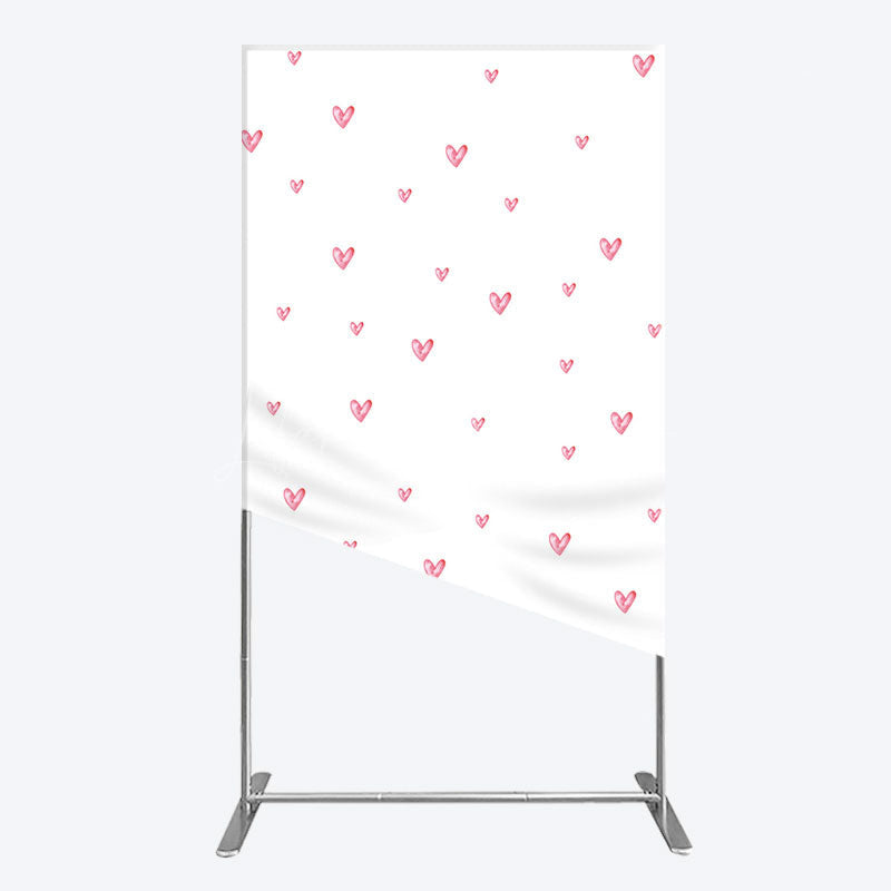 Lofaris Pink Sweet Heart Girls Birthday Rectangle Backdrop